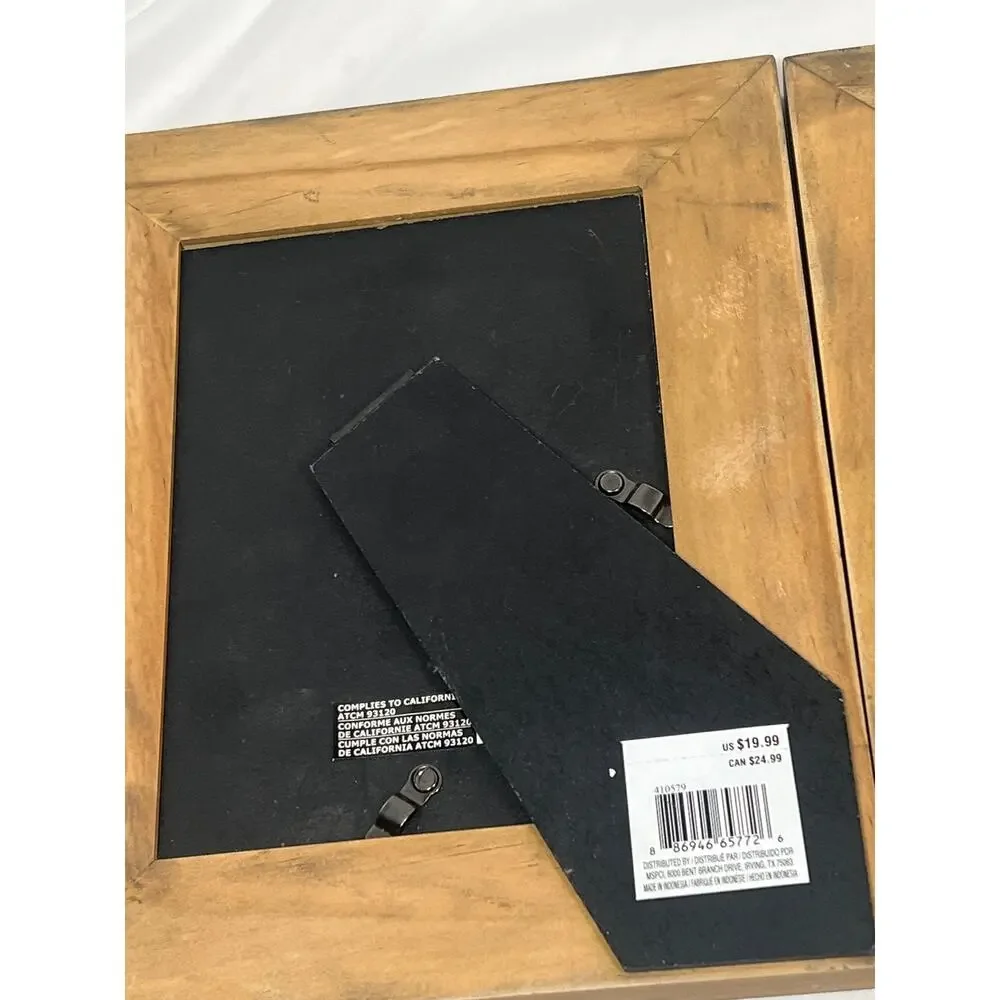 Wooden Gallery Picture Frames with Glass Set of 2 Size 8 x 10/ 4.5 x 6.5 Opening